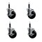 Service Caster 4'' Soft Rubber Swivel 3/4'' Expanding Stem Caster Set with Brake, 4PK SCC-EX20S414-SRS-TLB-34-4 - alternate 1